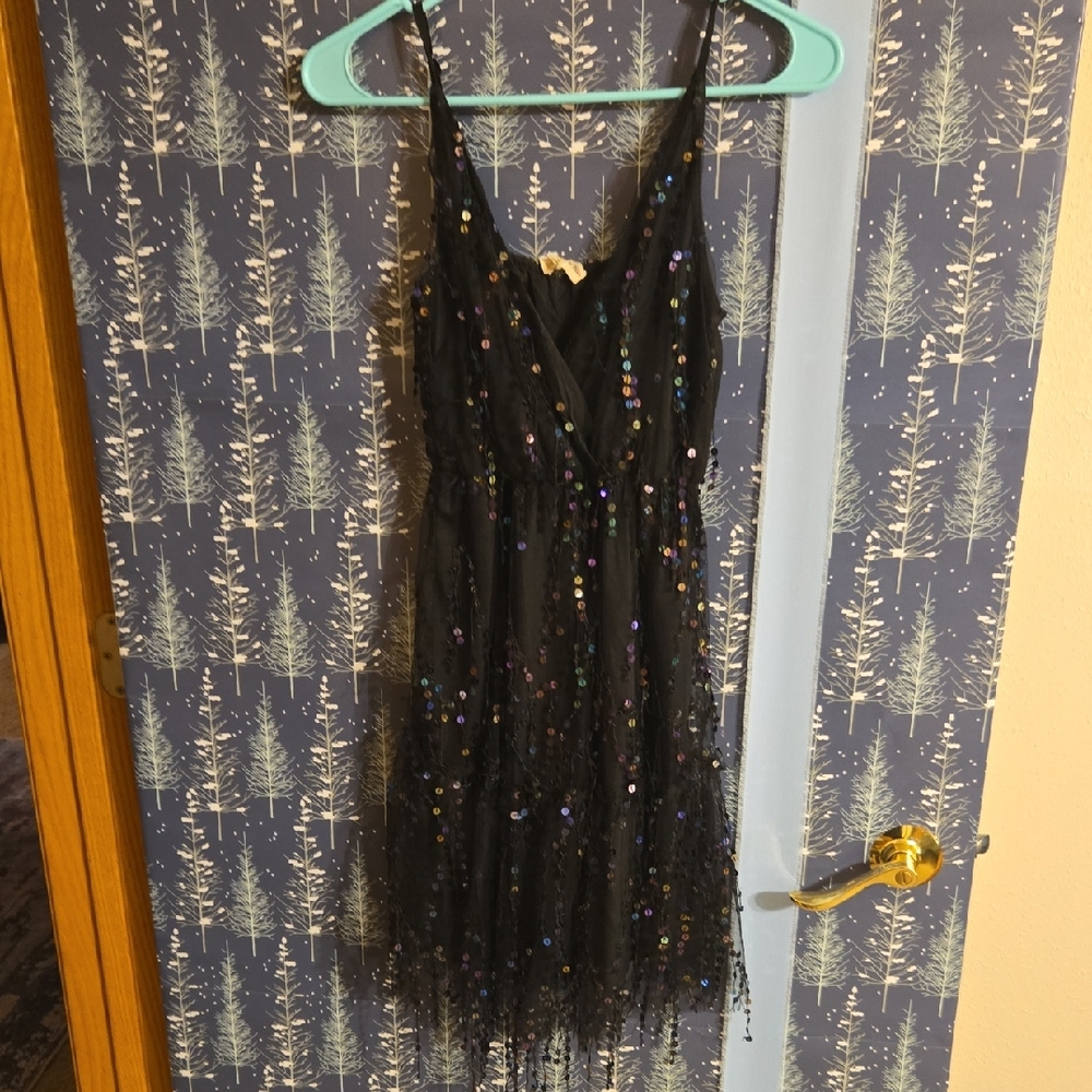 Southern Fried Chicks Black Sequin Dress
